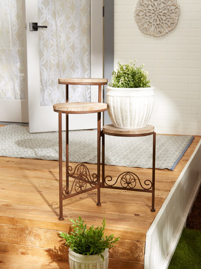 Rustic Triple Planter Stand 