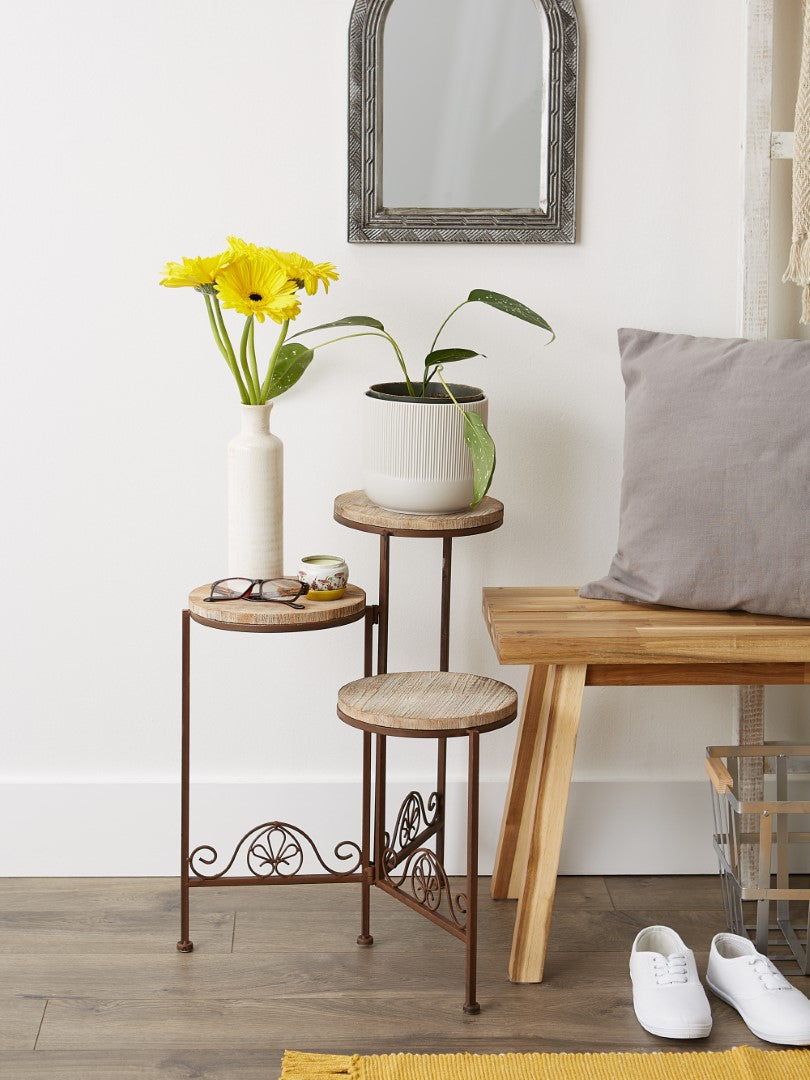 Rustic Triple Planter Stand 