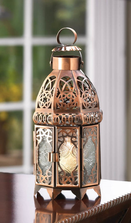 Copper Moroccan Candle Lamp 