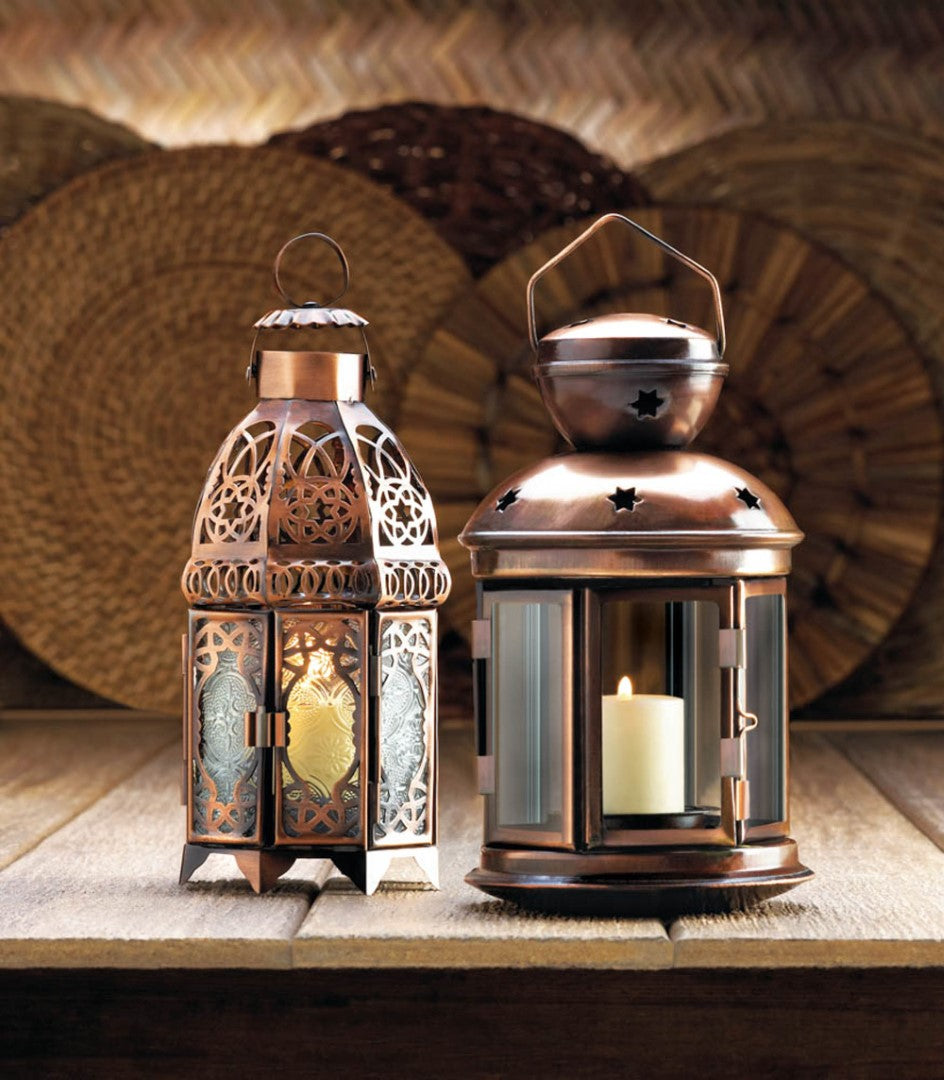 Copper Moroccan Candle Lamp 