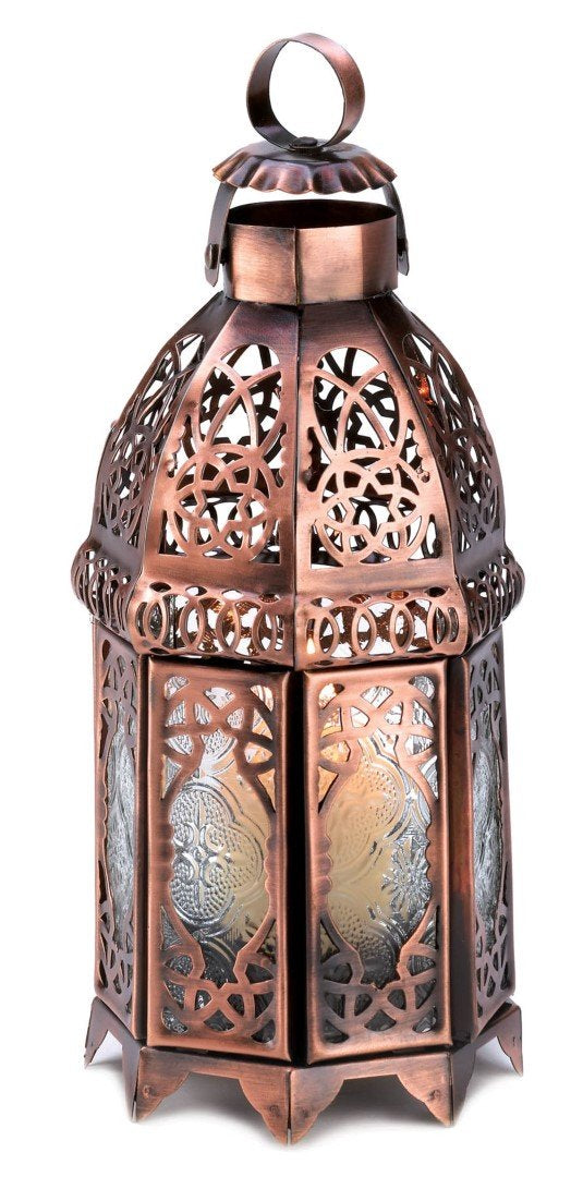 Copper Moroccan Candle Lamp 