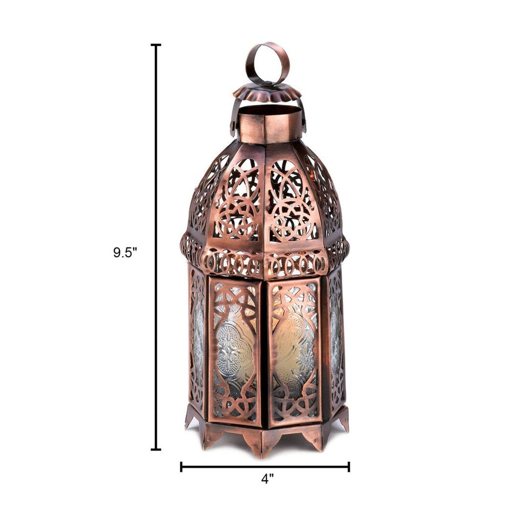 Copper Moroccan Candle Lamp 