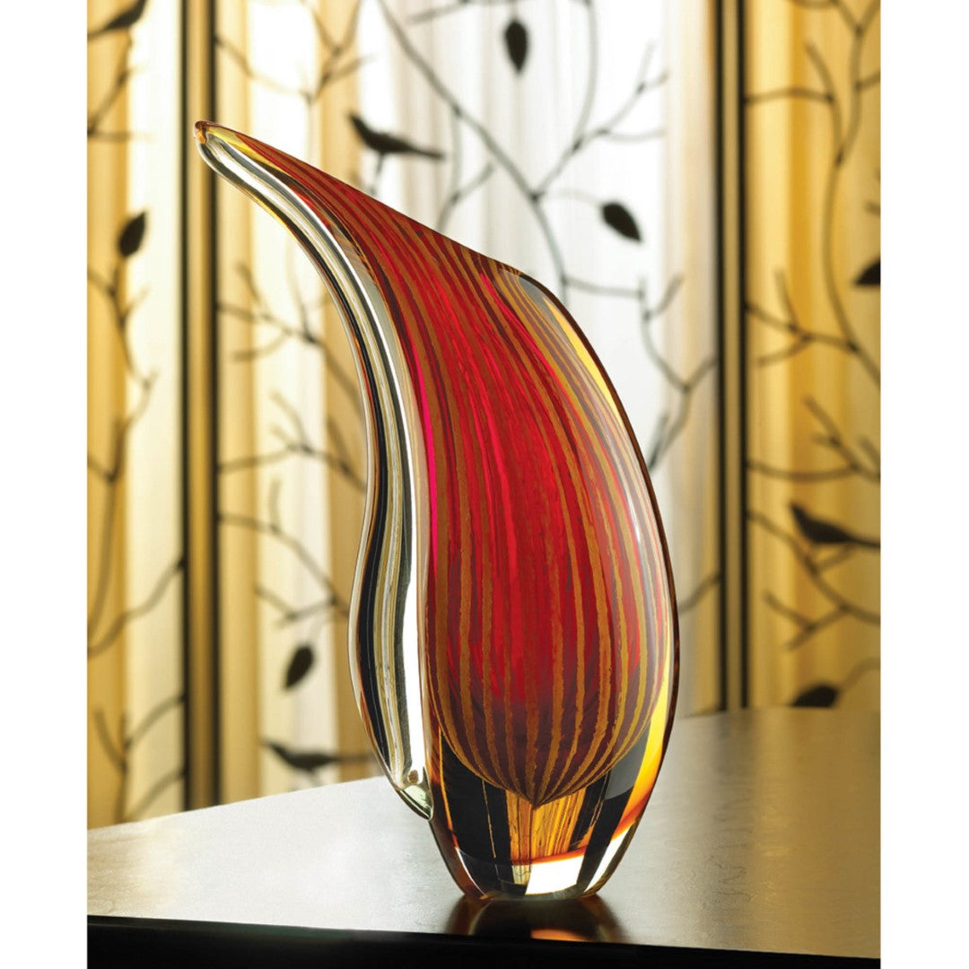 Crimson Sunset Art Glass Vase 