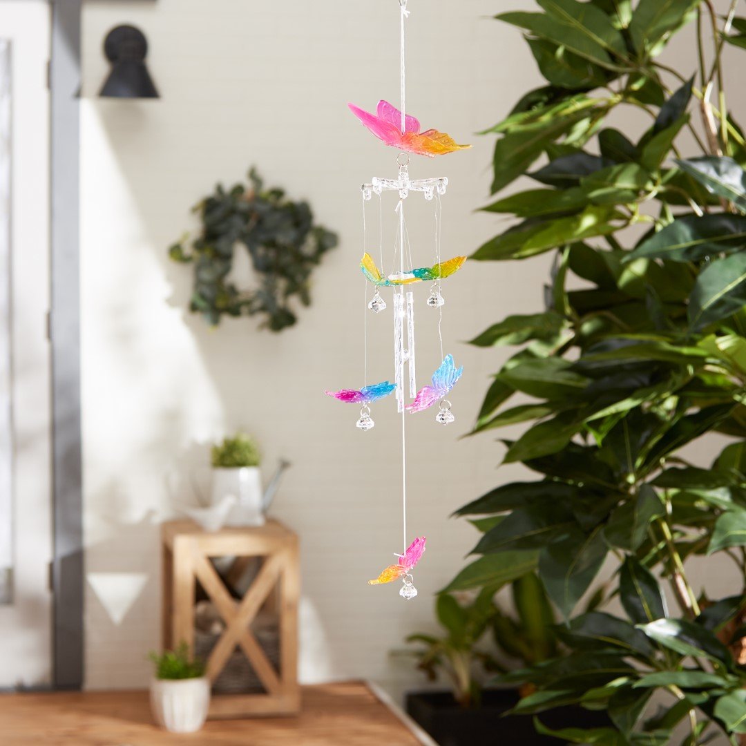 Rainbow Butterfly Wind Chimes 