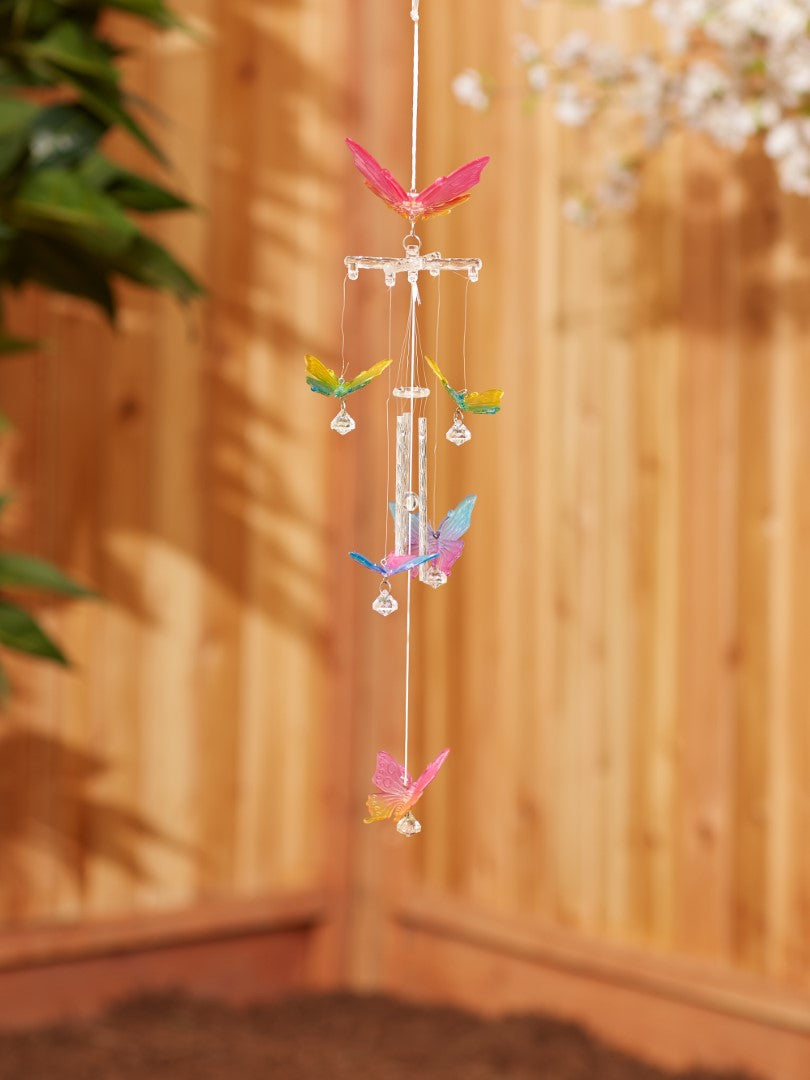 Rainbow Butterfly Wind Chimes 