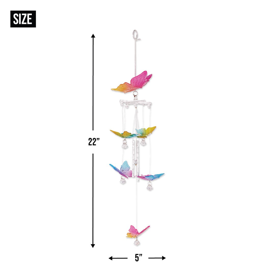 Rainbow Butterfly Wind Chimes 