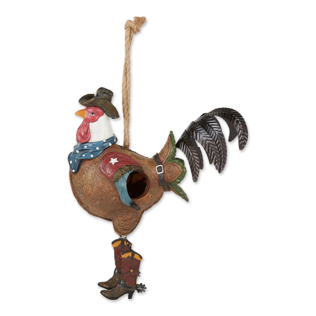 Cowboy Rooster Birdhouse 