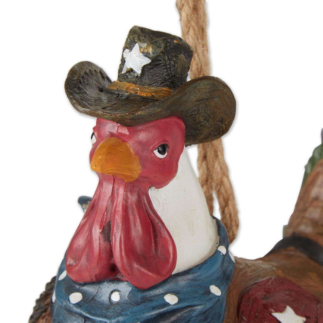 Cowboy Rooster Birdhouse 