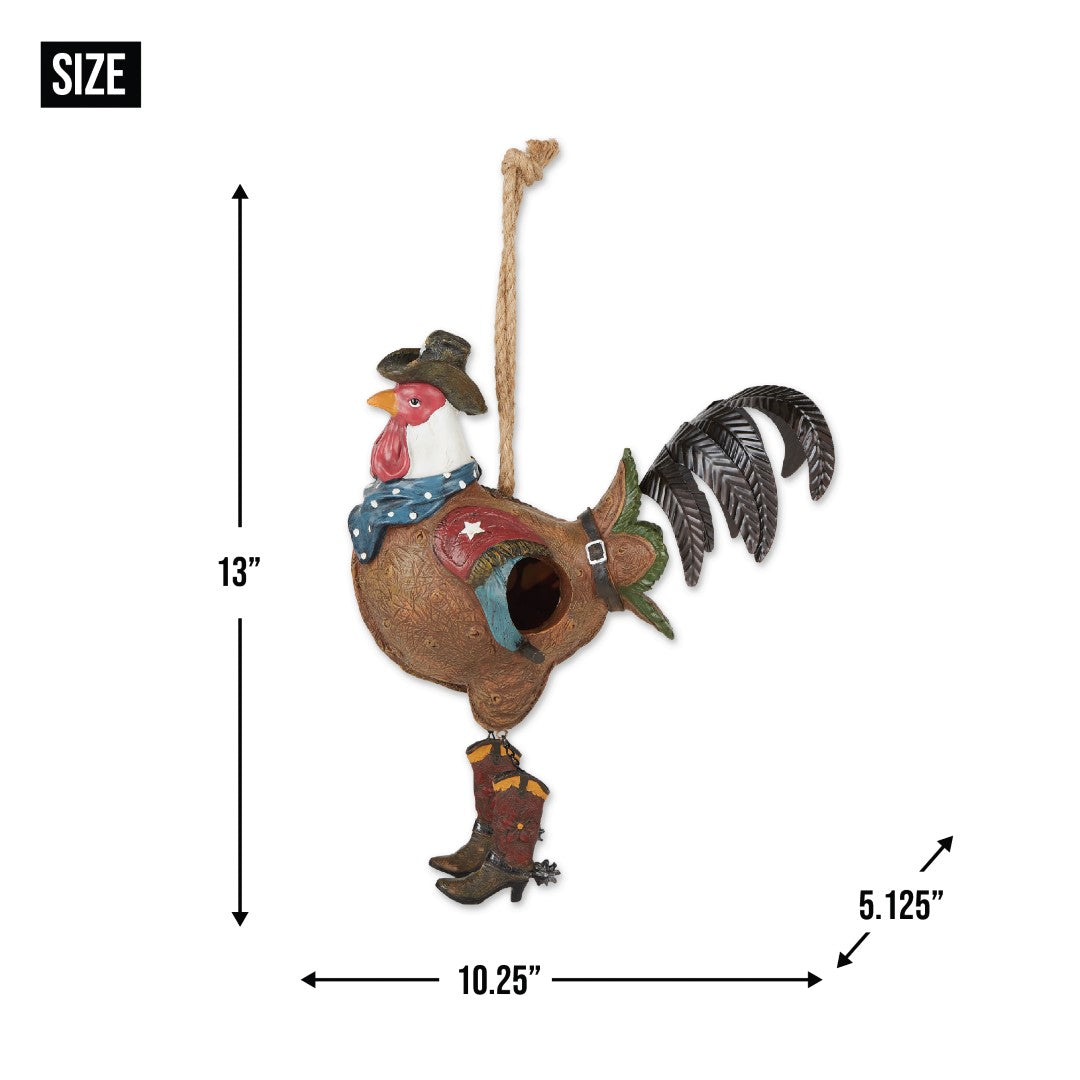 Cowboy Rooster Birdhouse 