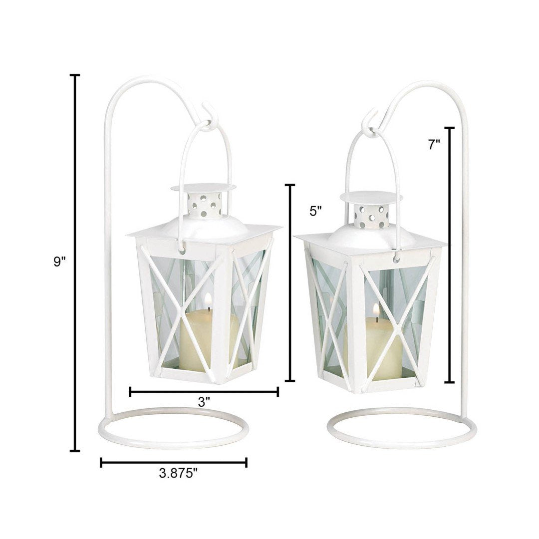 White Railroad Candle Lanterns 