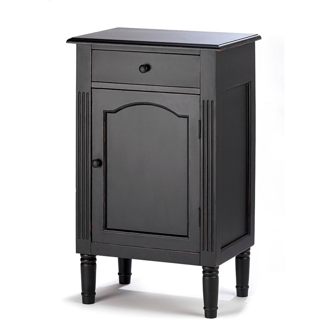 Antiqued Black Wood Cabinet 