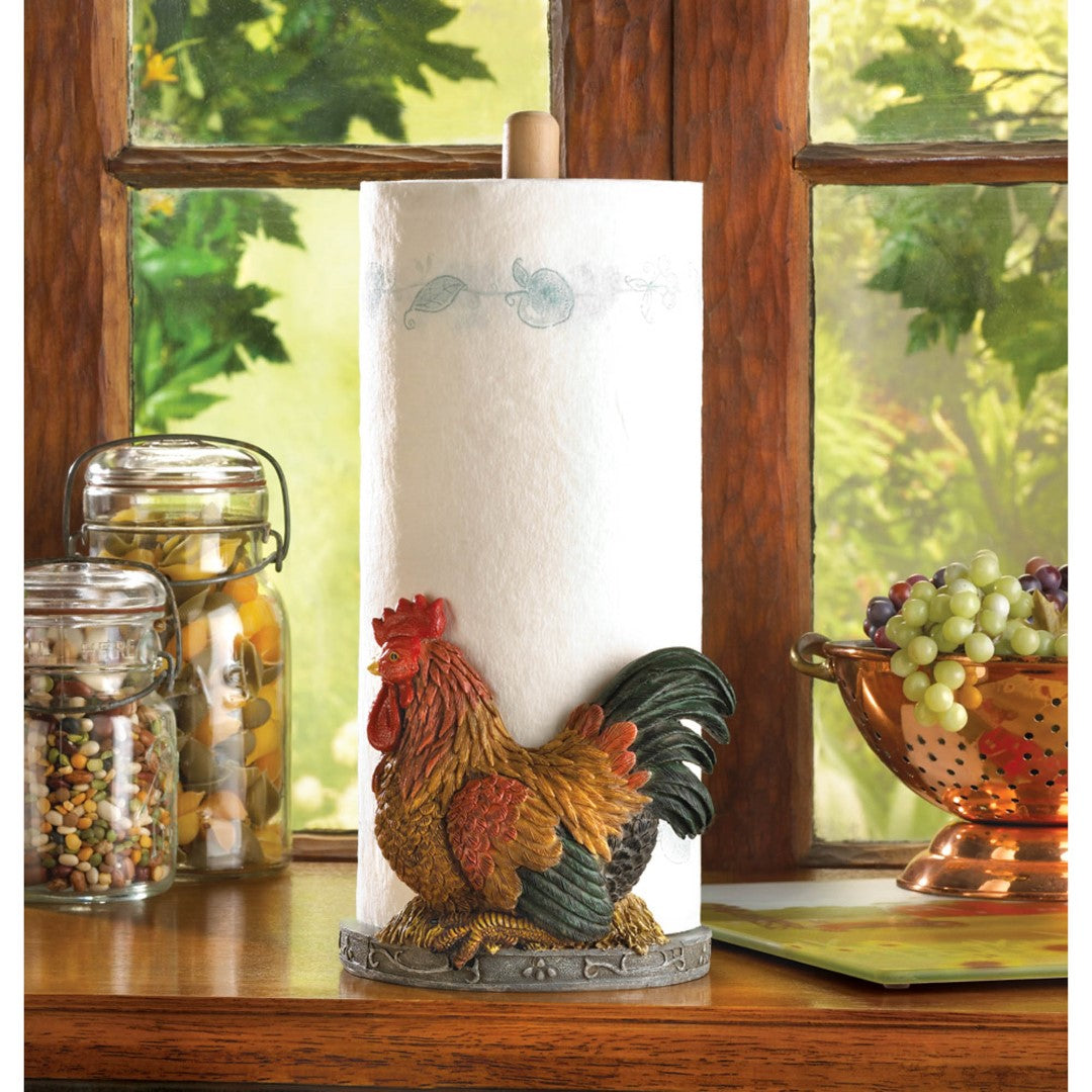 Country Rooster Paper Towel Holder 