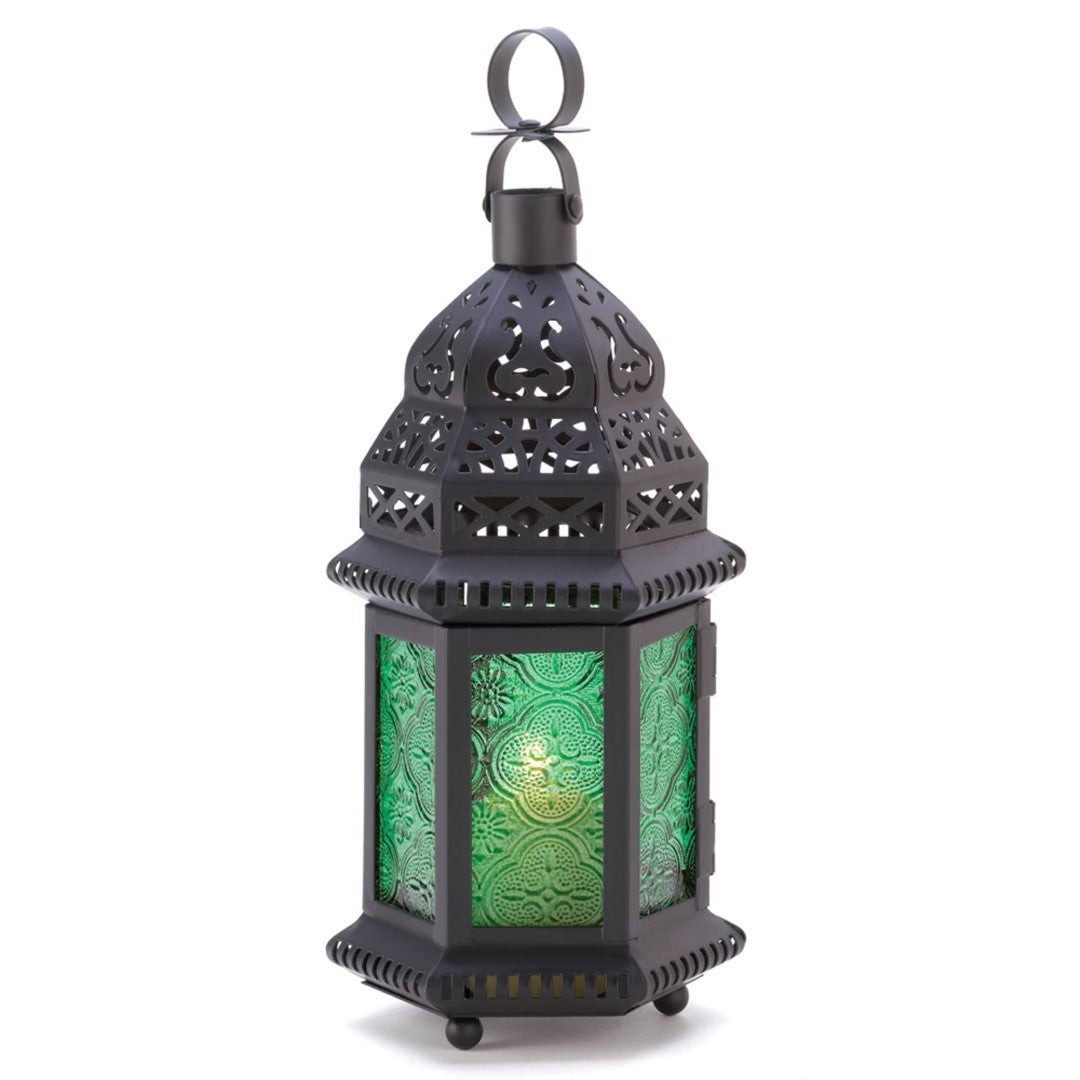 Green Glass Moroccan Lantern 