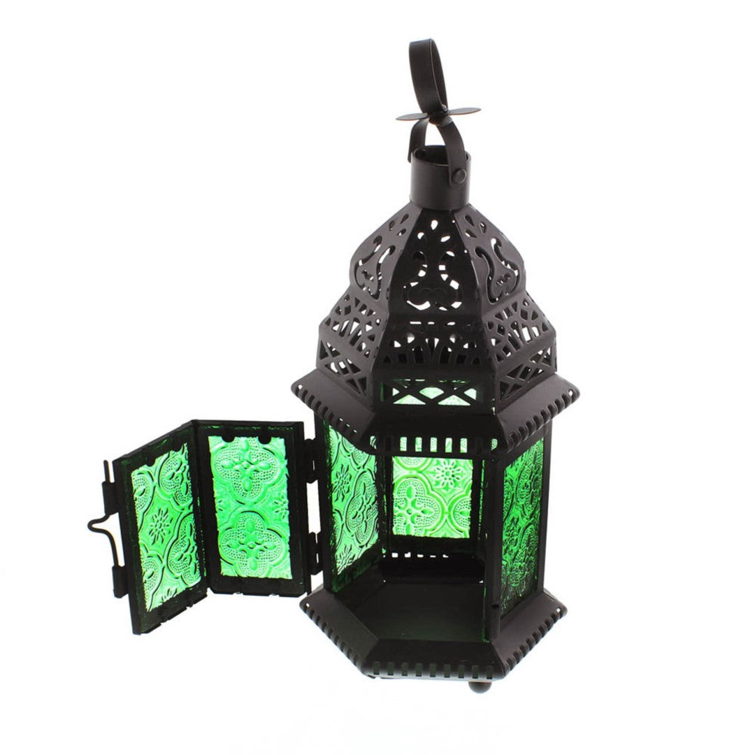 Green Glass Moroccan Lantern 