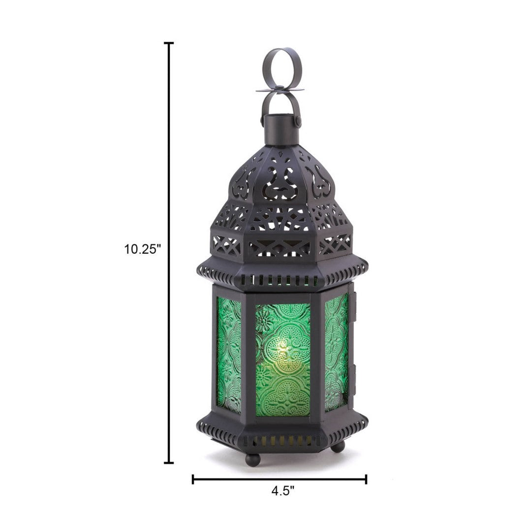 Green Glass Moroccan Lantern 