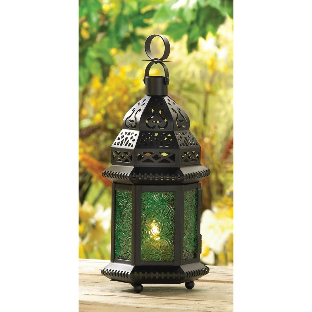 Green Glass Moroccan Lantern 