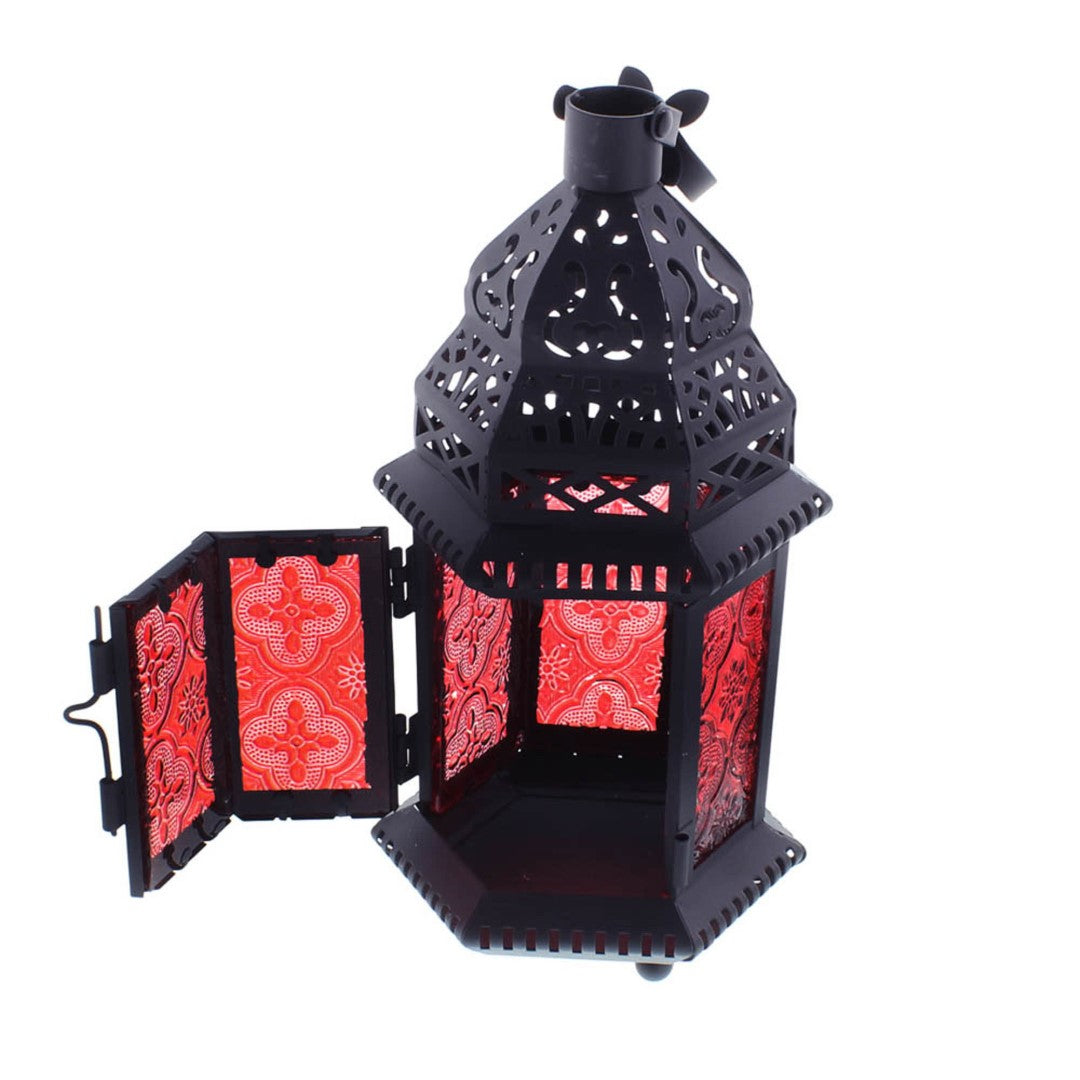 Red Glass Moroccan Lantern 