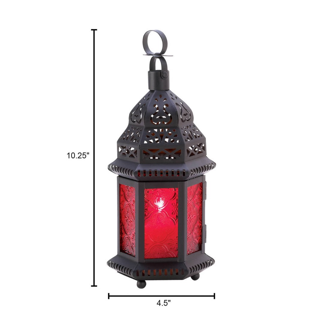 Red Glass Moroccan Lantern 