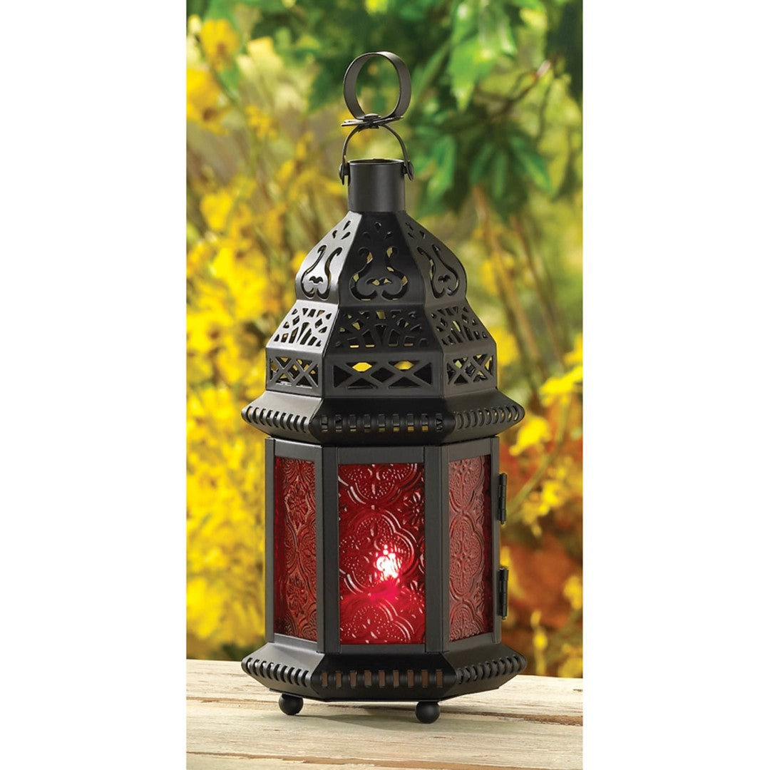 Red Glass Moroccan Lantern 