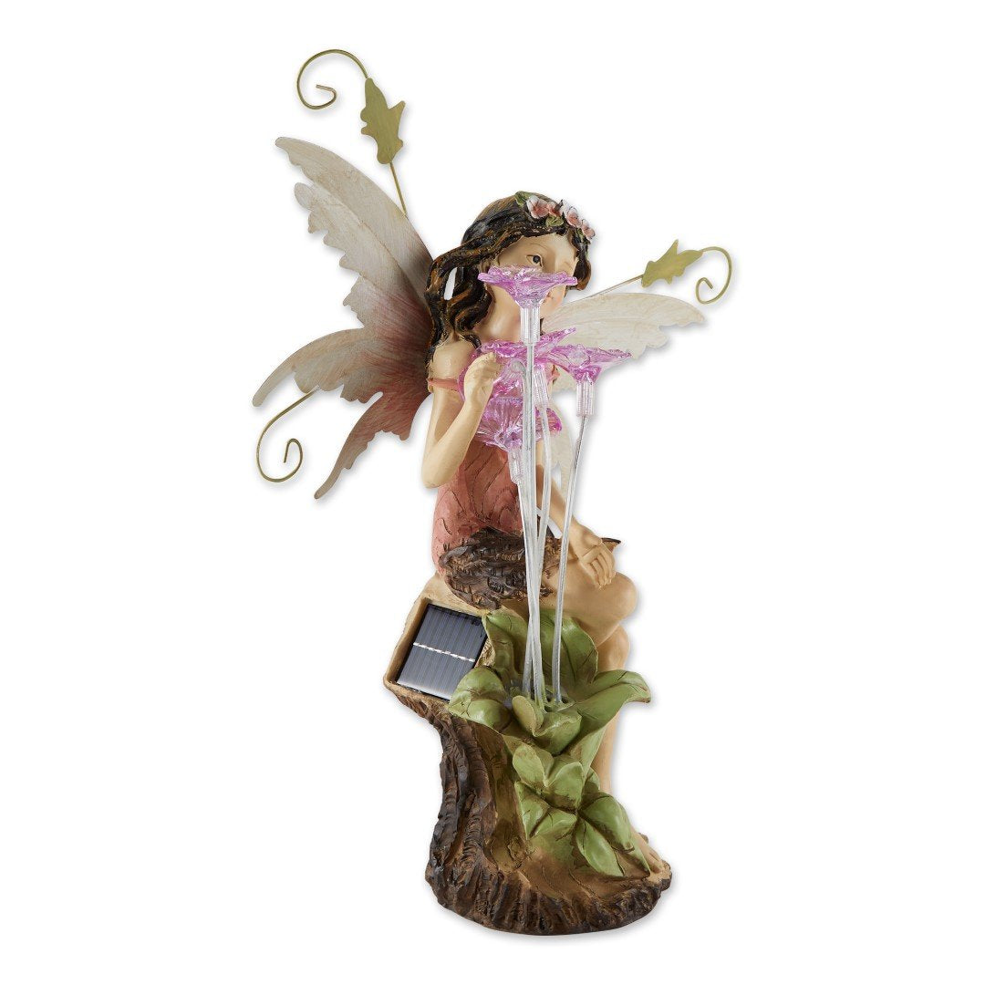 Peony Fairy Solar Statue 