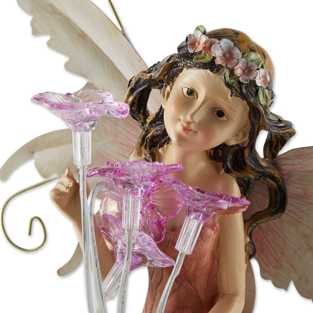 Peony Fairy Solar Statue 