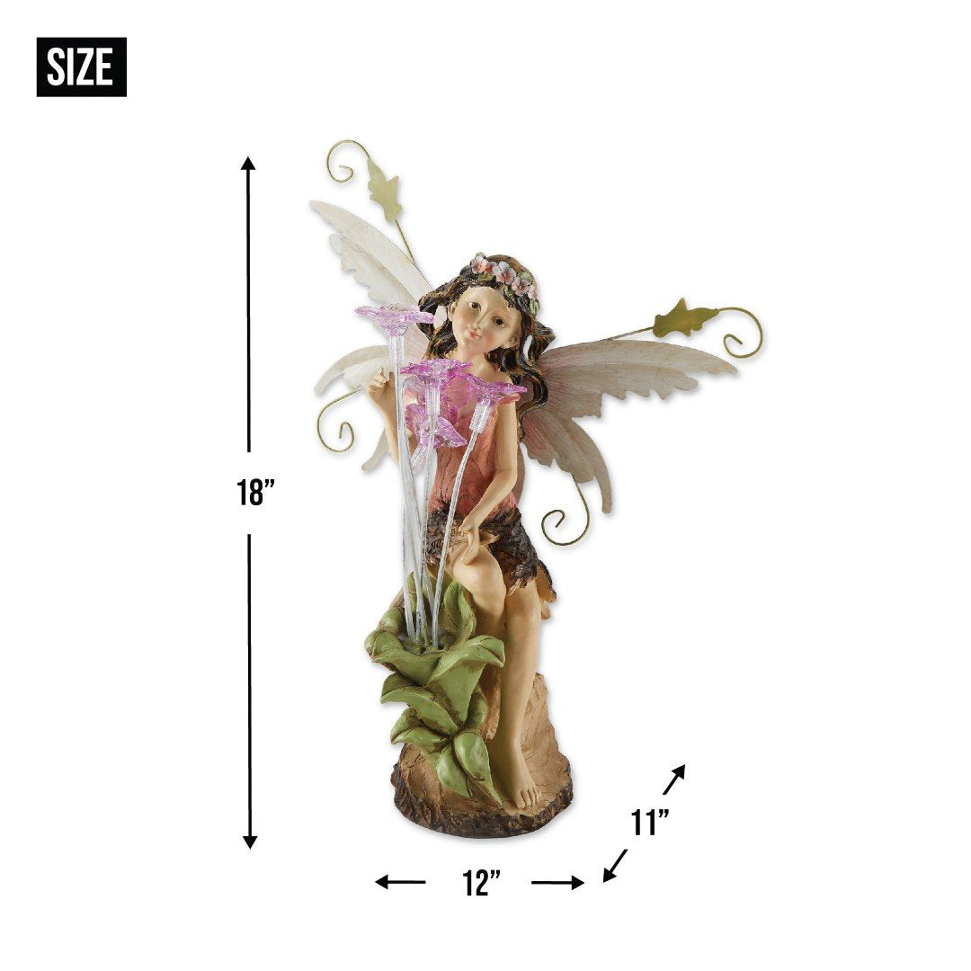 Peony Fairy Solar Statue 