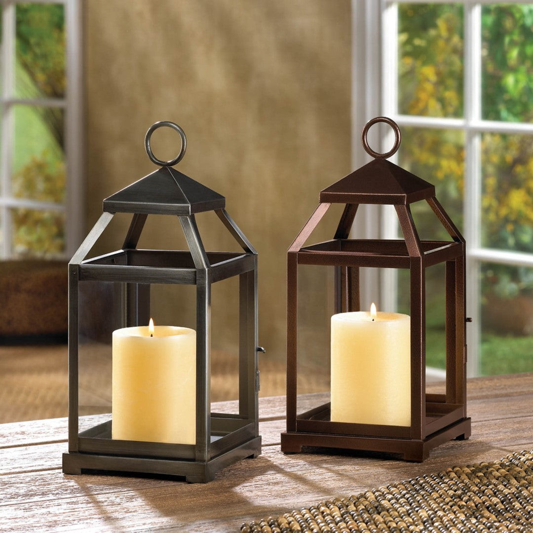 Rustic Silver Contemporary Lantern 