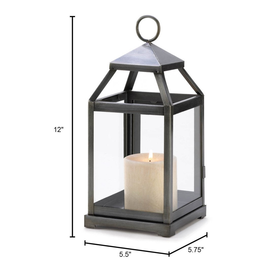 Rustic Silver Contemporary Lantern 