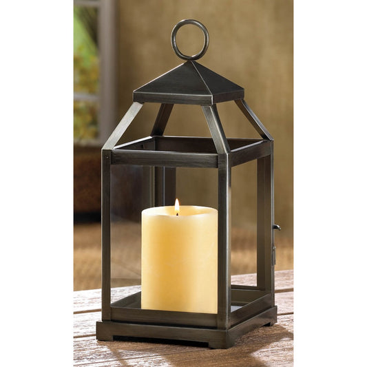 Rustic Silver Contemporary Lantern 