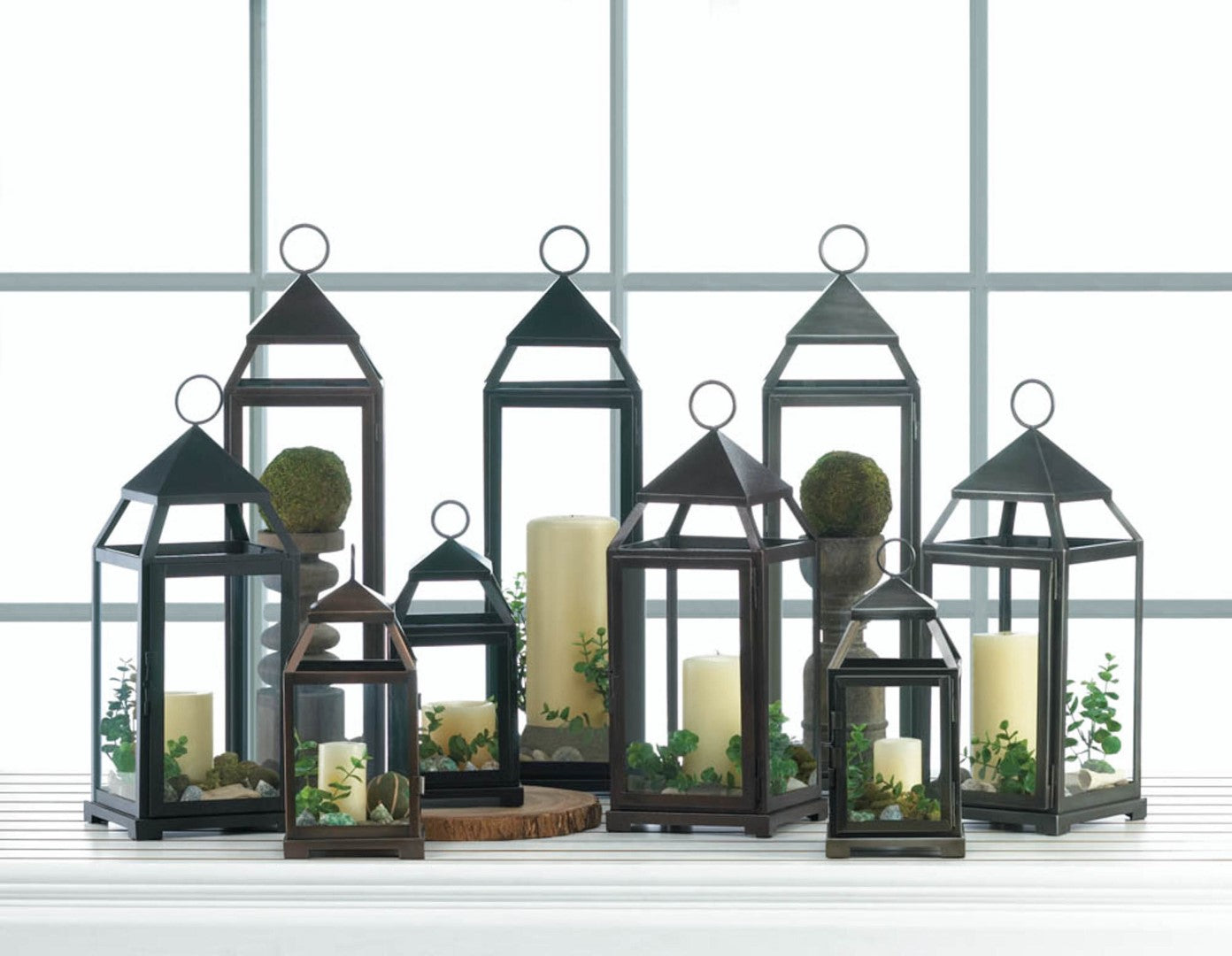 Bronze Contemporary Candle Lantern 