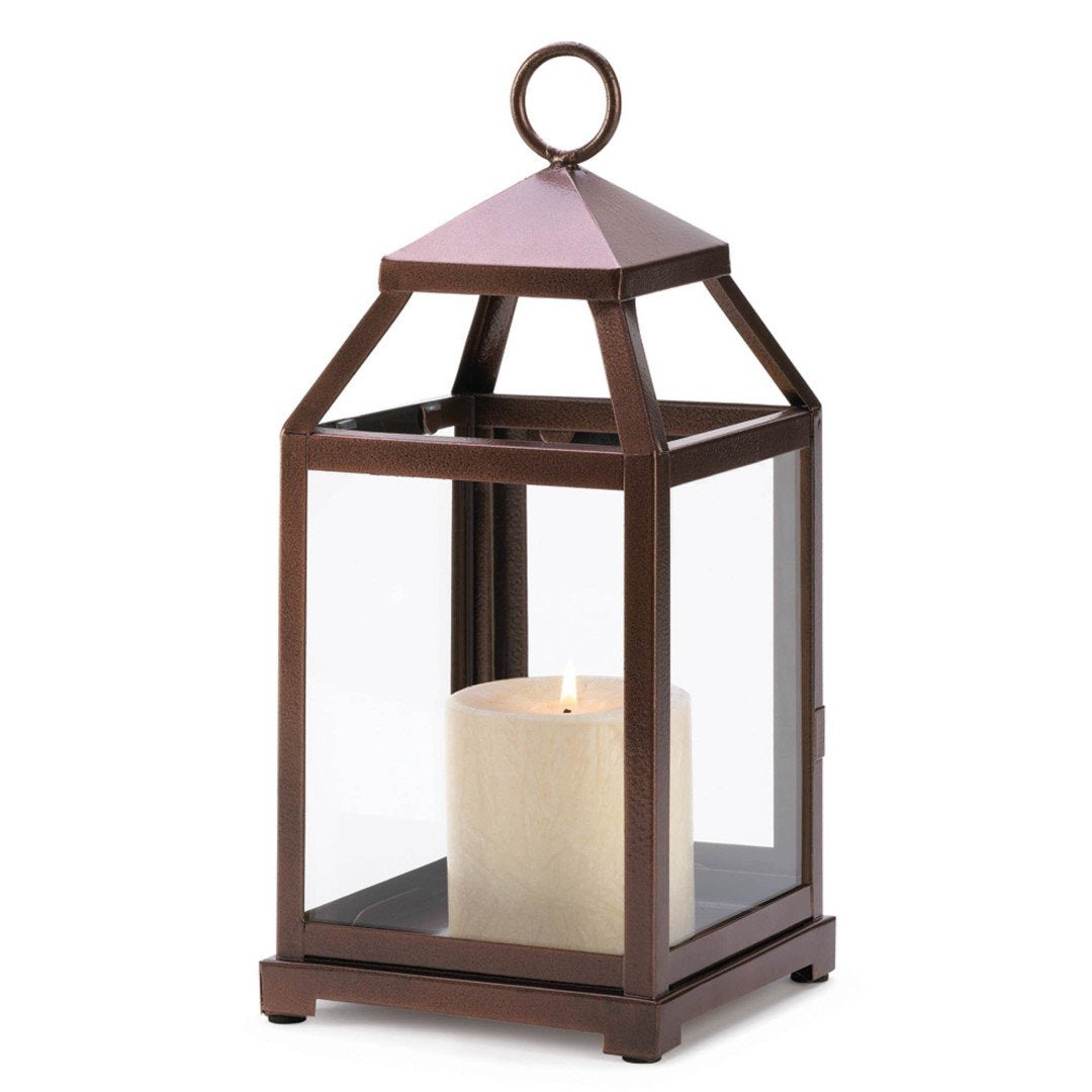 Bronze Contemporary Candle Lantern 