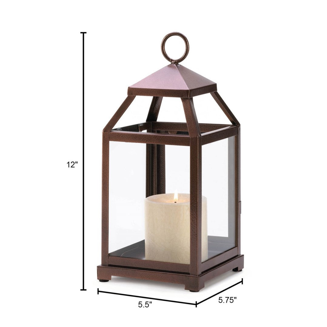 Bronze Contemporary Candle Lantern 