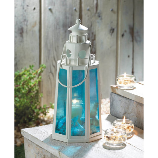 Ocean Blue Lighthouse Candle Lamp 