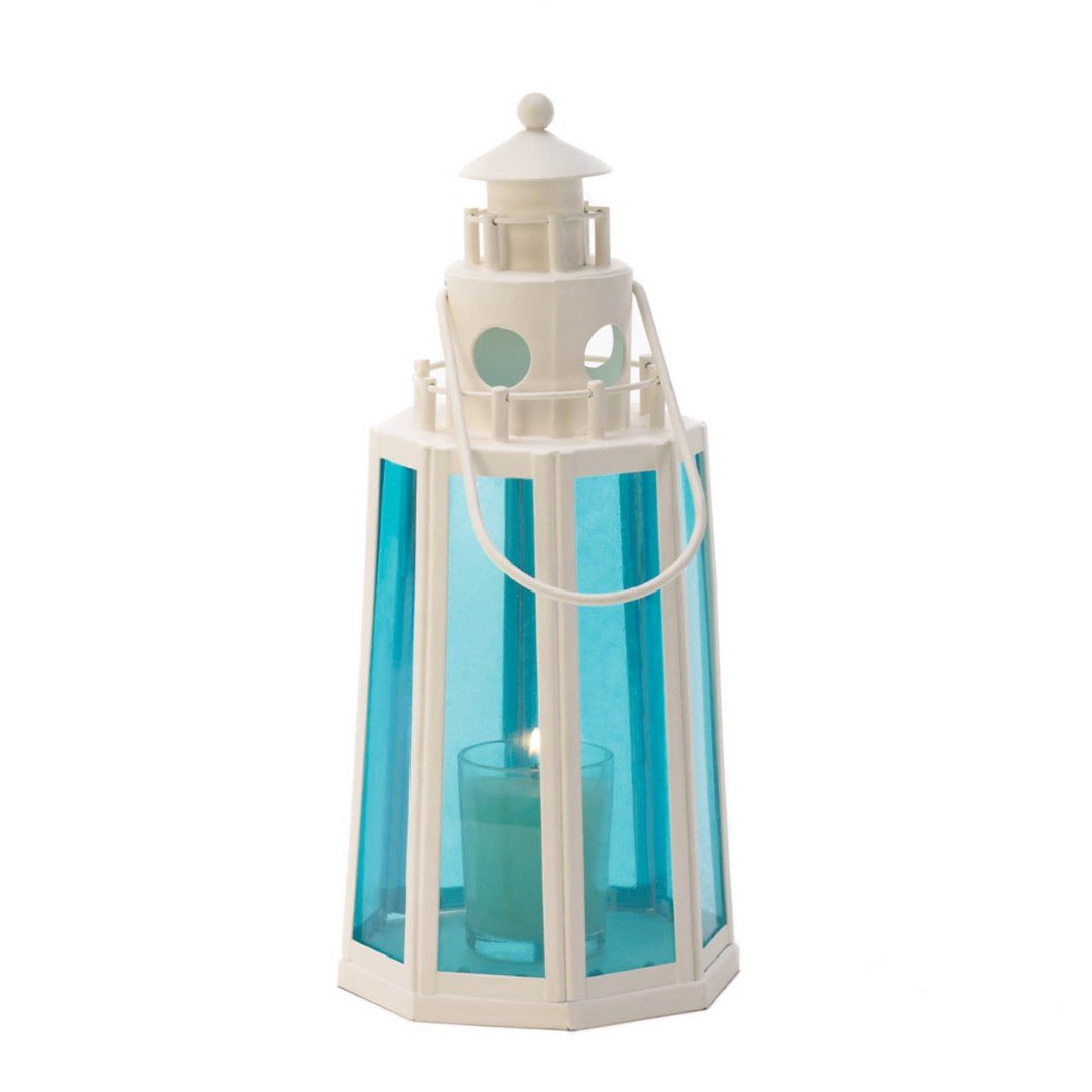 Ocean Blue Lighthouse Candle Lamp 