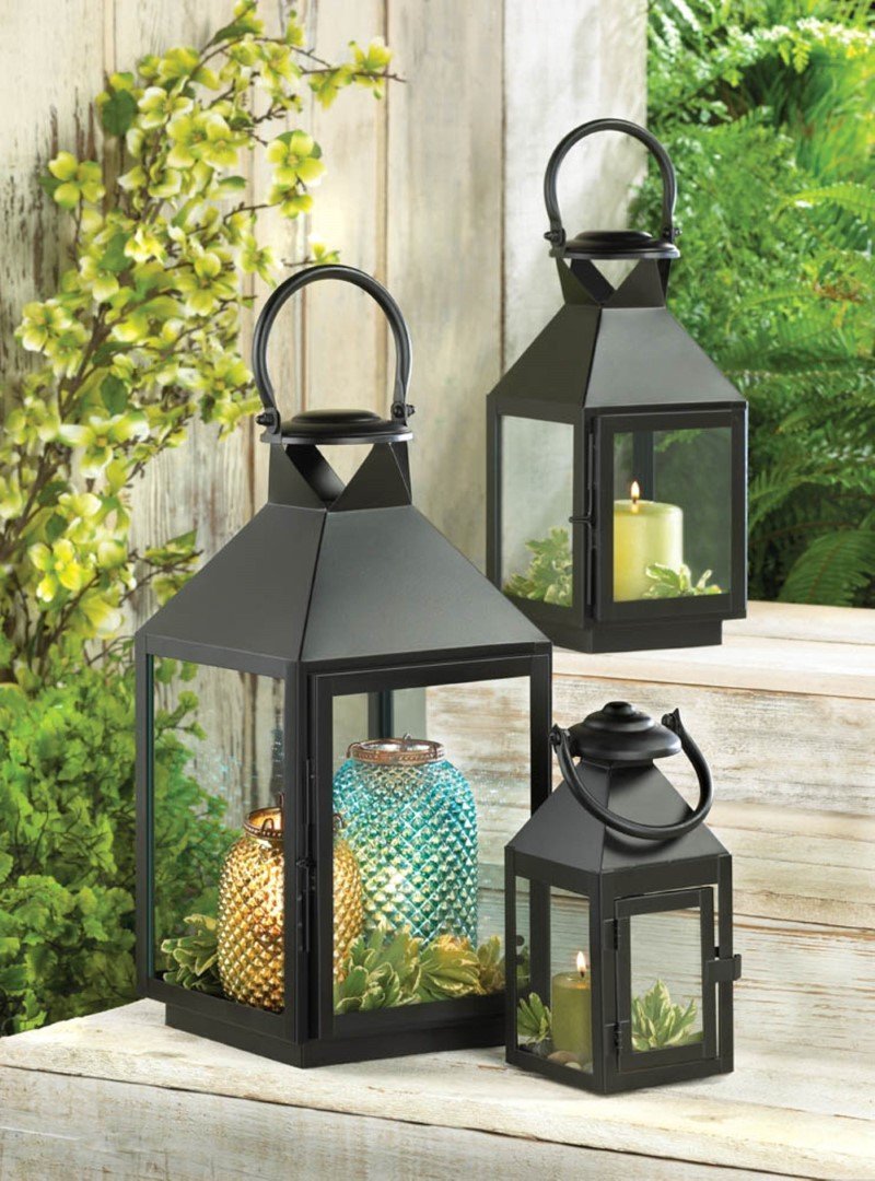 Black Revere Medium Candle Lantern 