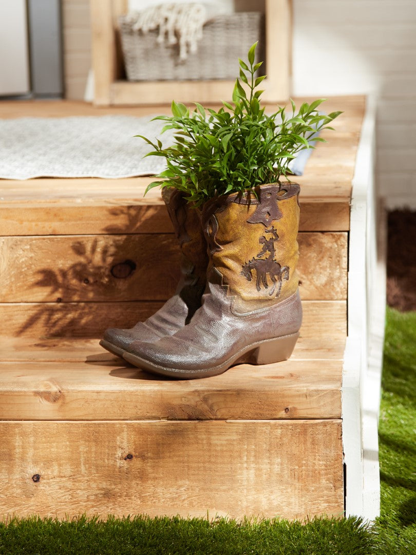 Cowboy Boots Planter 