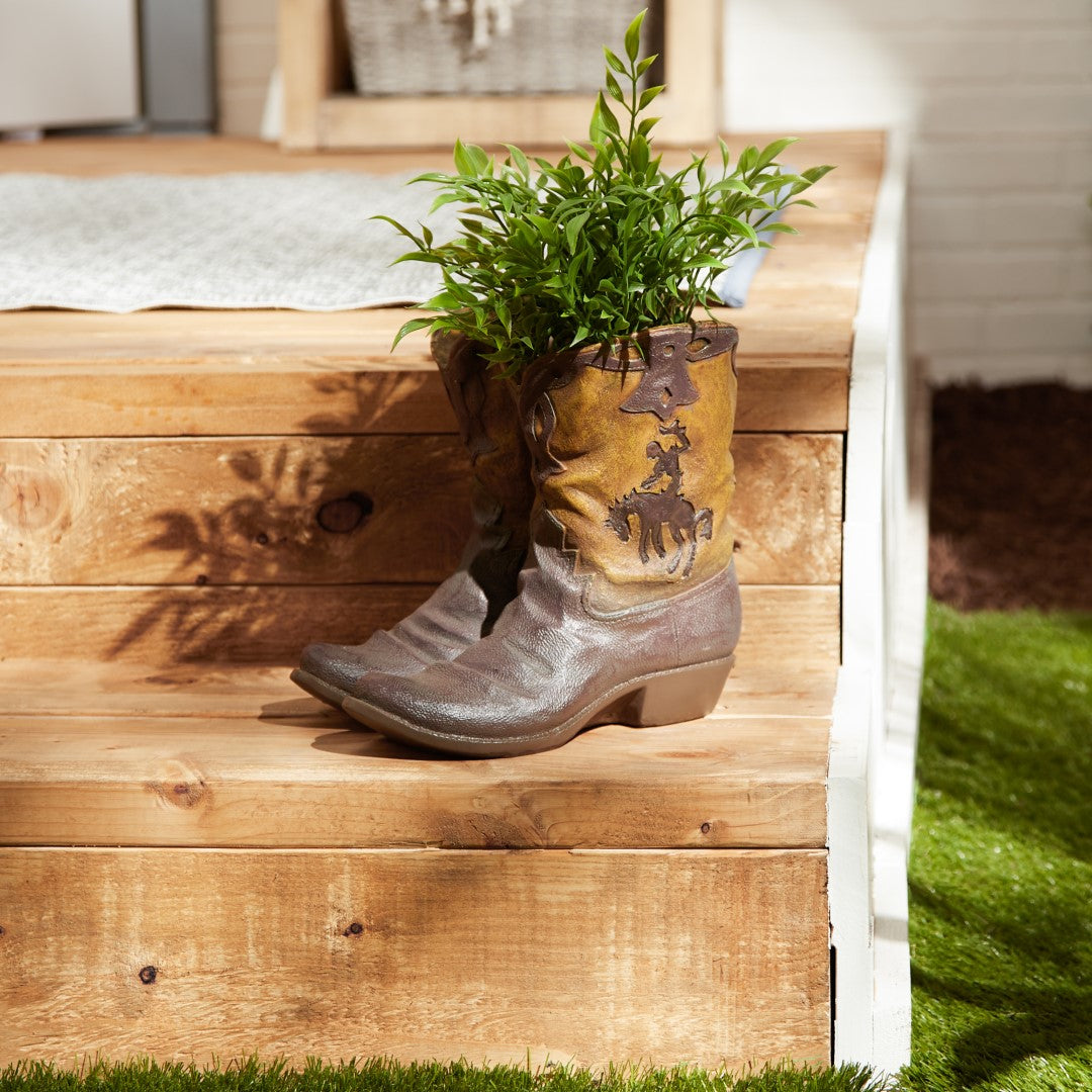 Cowboy Boots Planter 