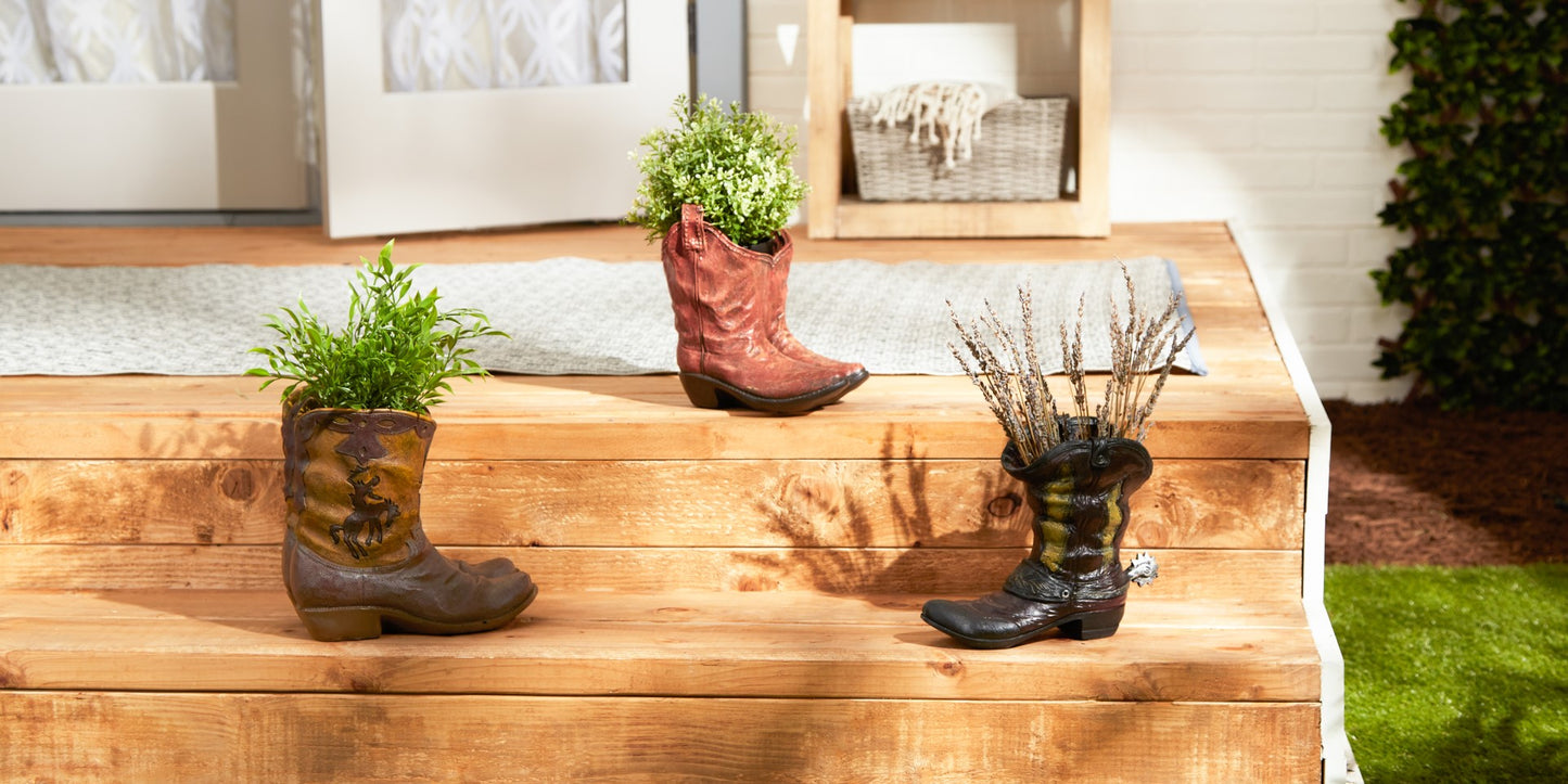 Cowboy Boots Planter 