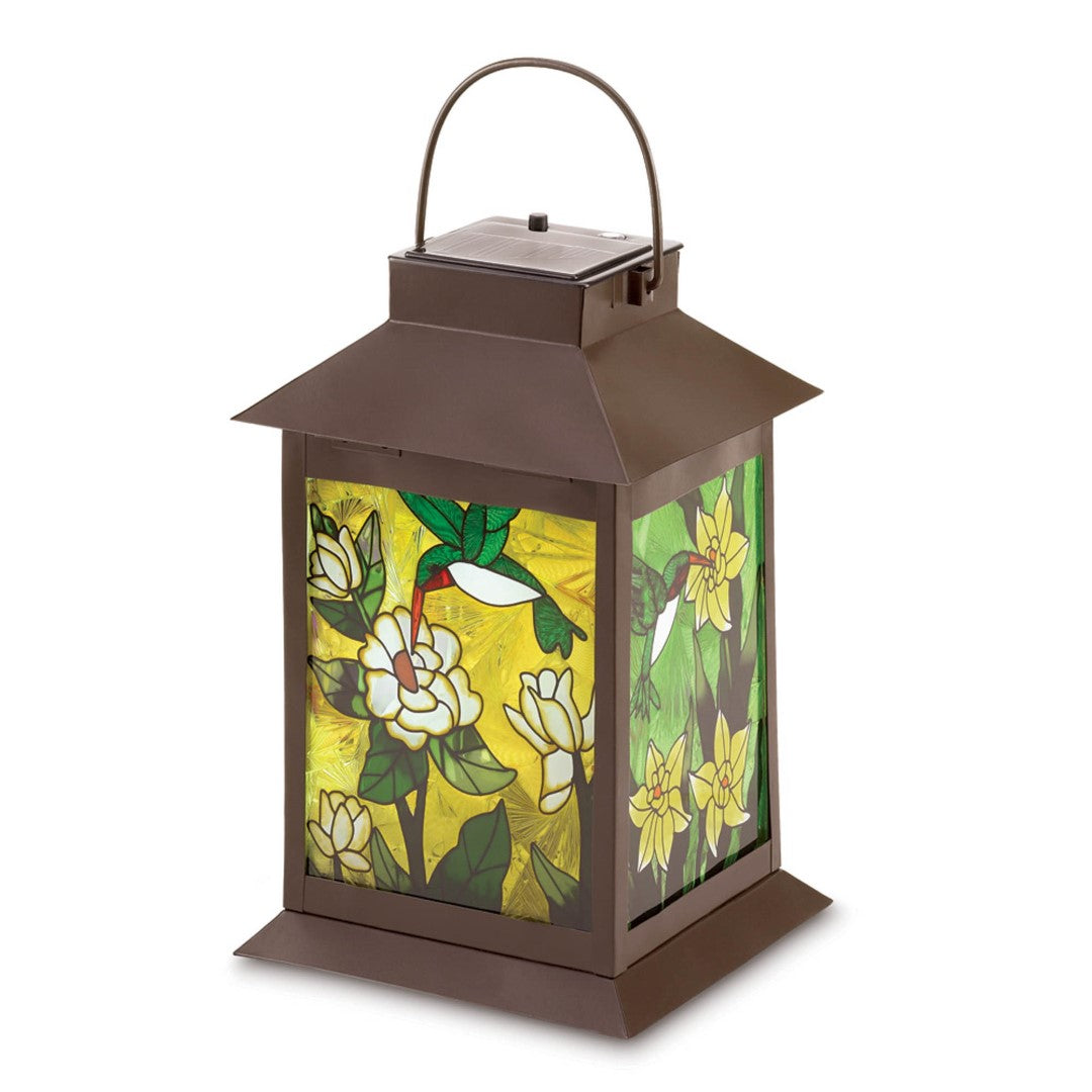 Solar-Powered Floral Lantern 