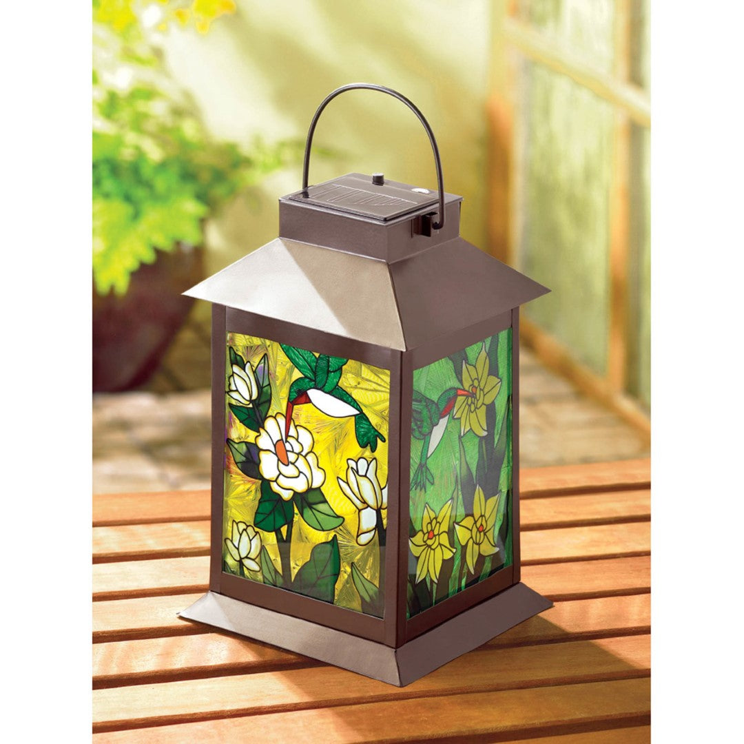 Solar-Powered Floral Lantern 