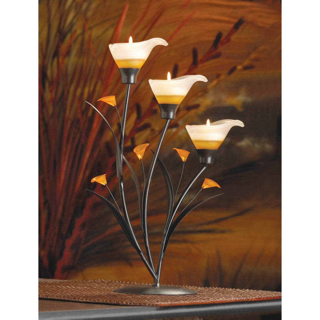 Amber Lilies Tealight Holder 