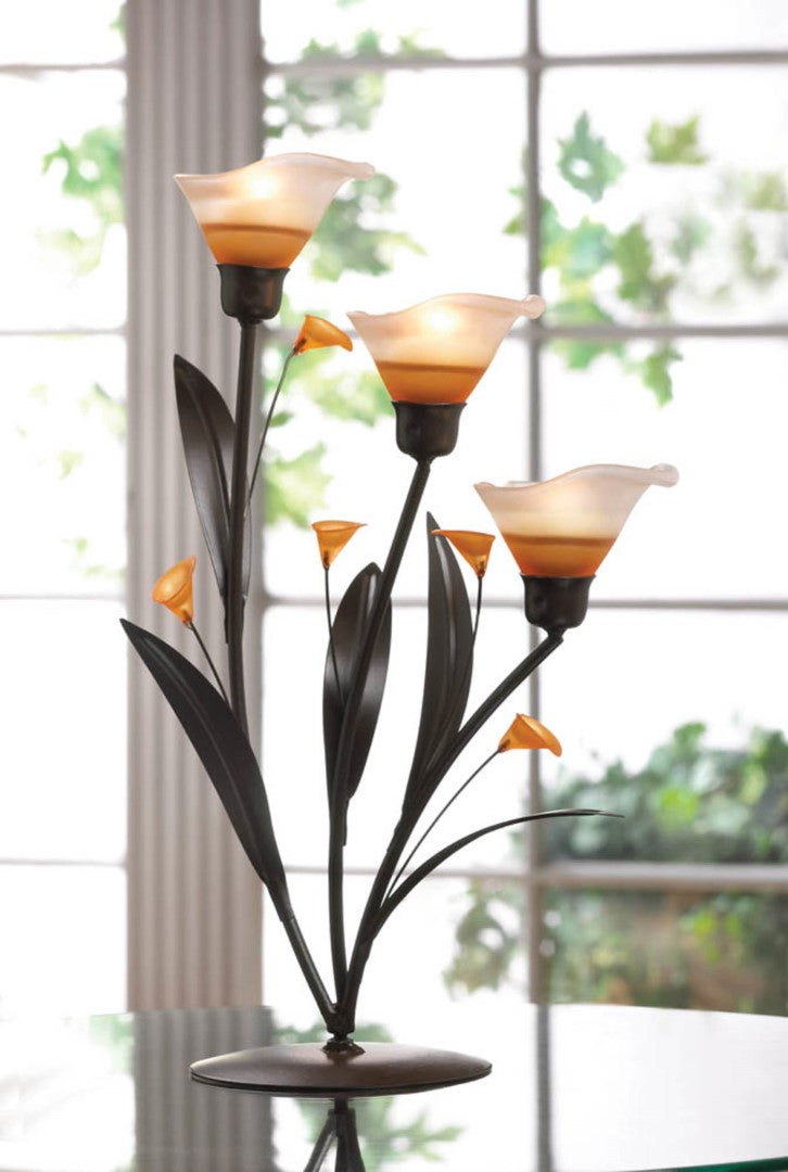 Amber Lilies Tealight Holder 