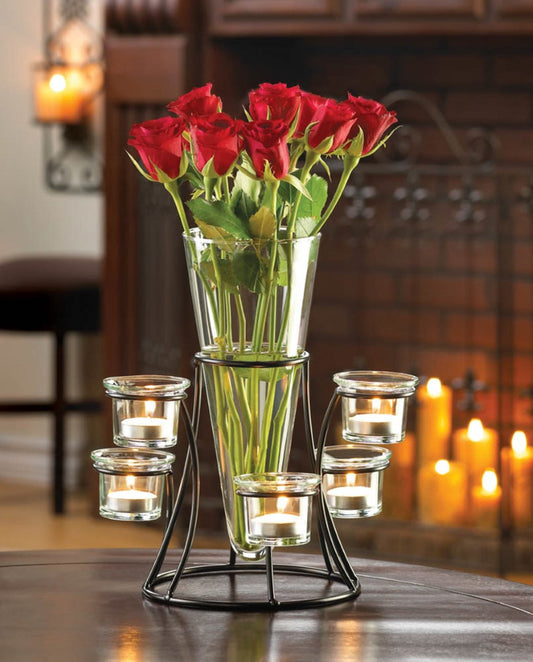 Circular Candle Stand With Vase 