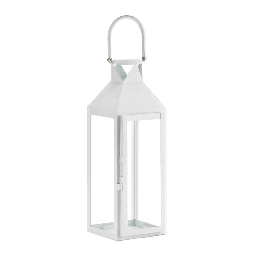 White Manhattan Candle Lantern 