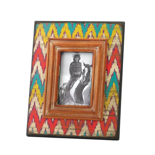 Ikat Chevron Wood Photo Frame 