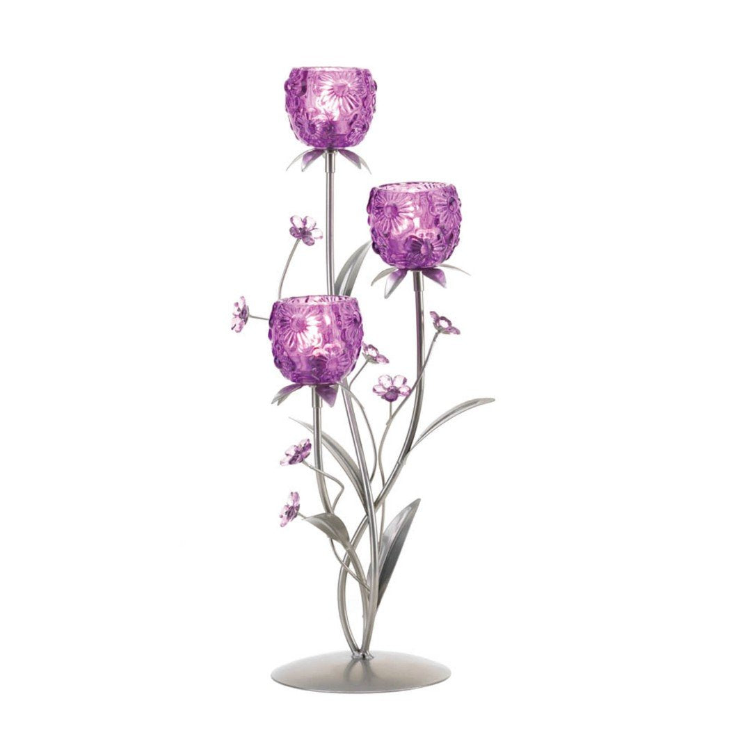 Fuchsia Blooms Candleholder 