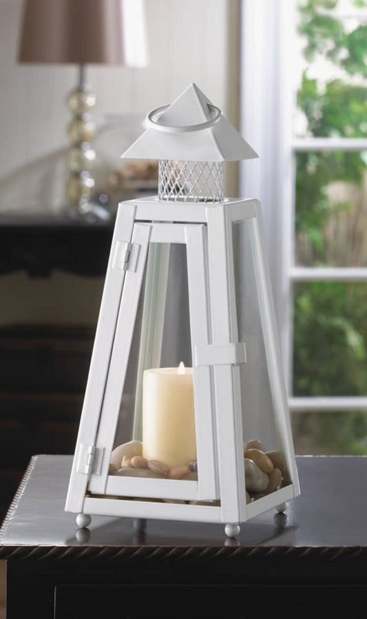 Summit White Candle Lantern 