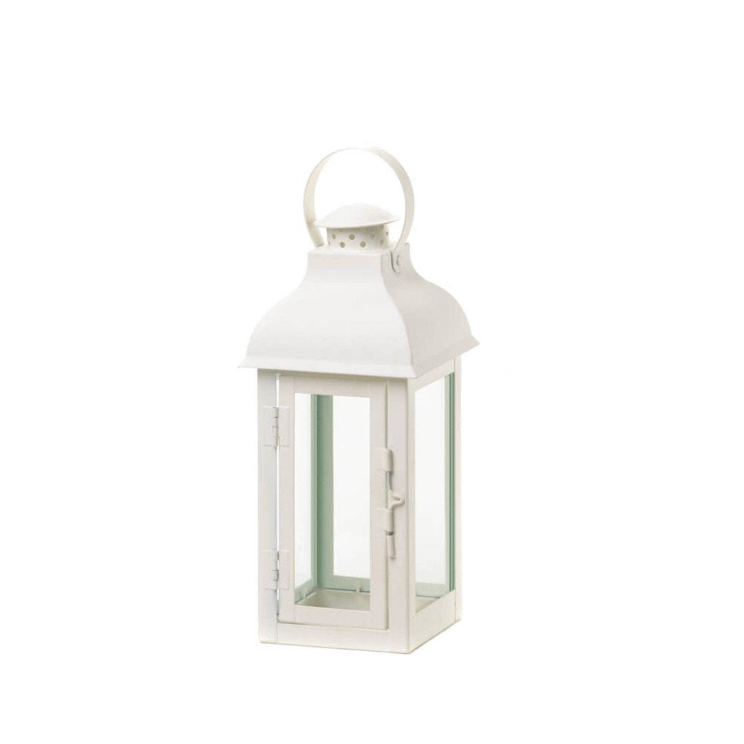 Gable Medium White Lantern 