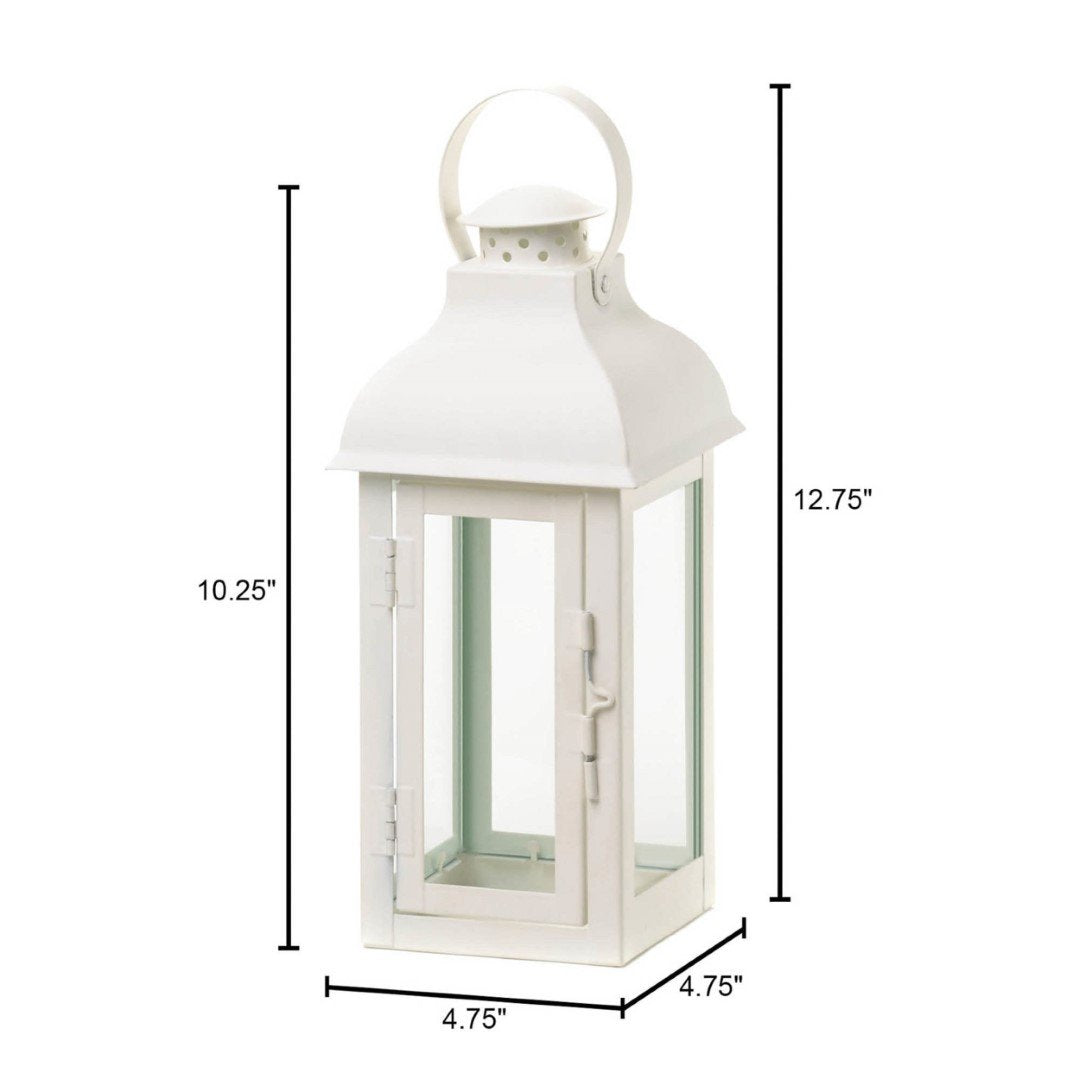 Gable Medium White Lantern 