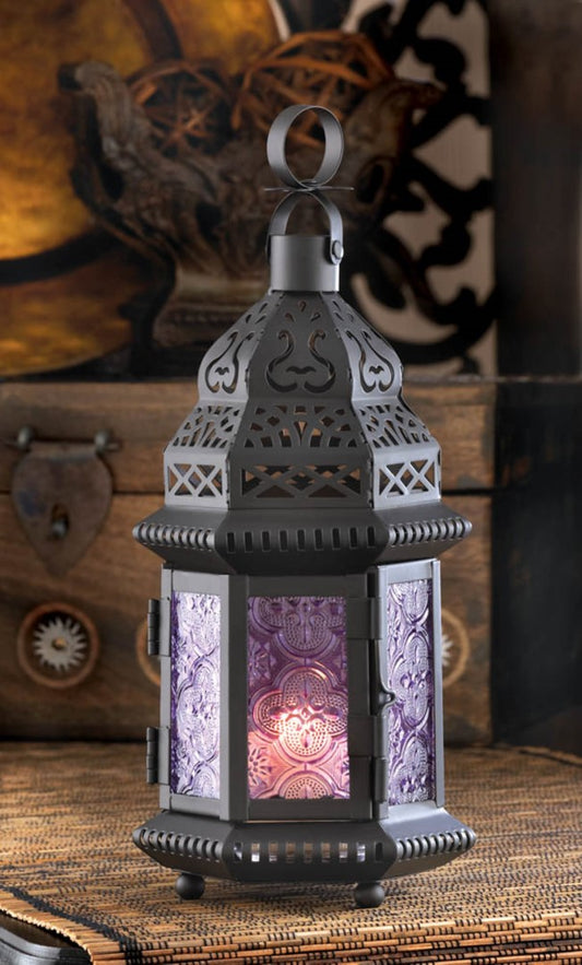 Purple Moroccan Style Lantern 